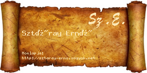Sztáray Ernő névjegykártya