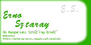erno sztaray business card